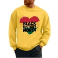 thumbnail image 2 of QUNYINEY Yellow Sweatshirt for Men Black History Month Casual Long Sleeve Crew Neck Tops Pullover Drop Shoulder Loose Sweatshirts, 2 of 6