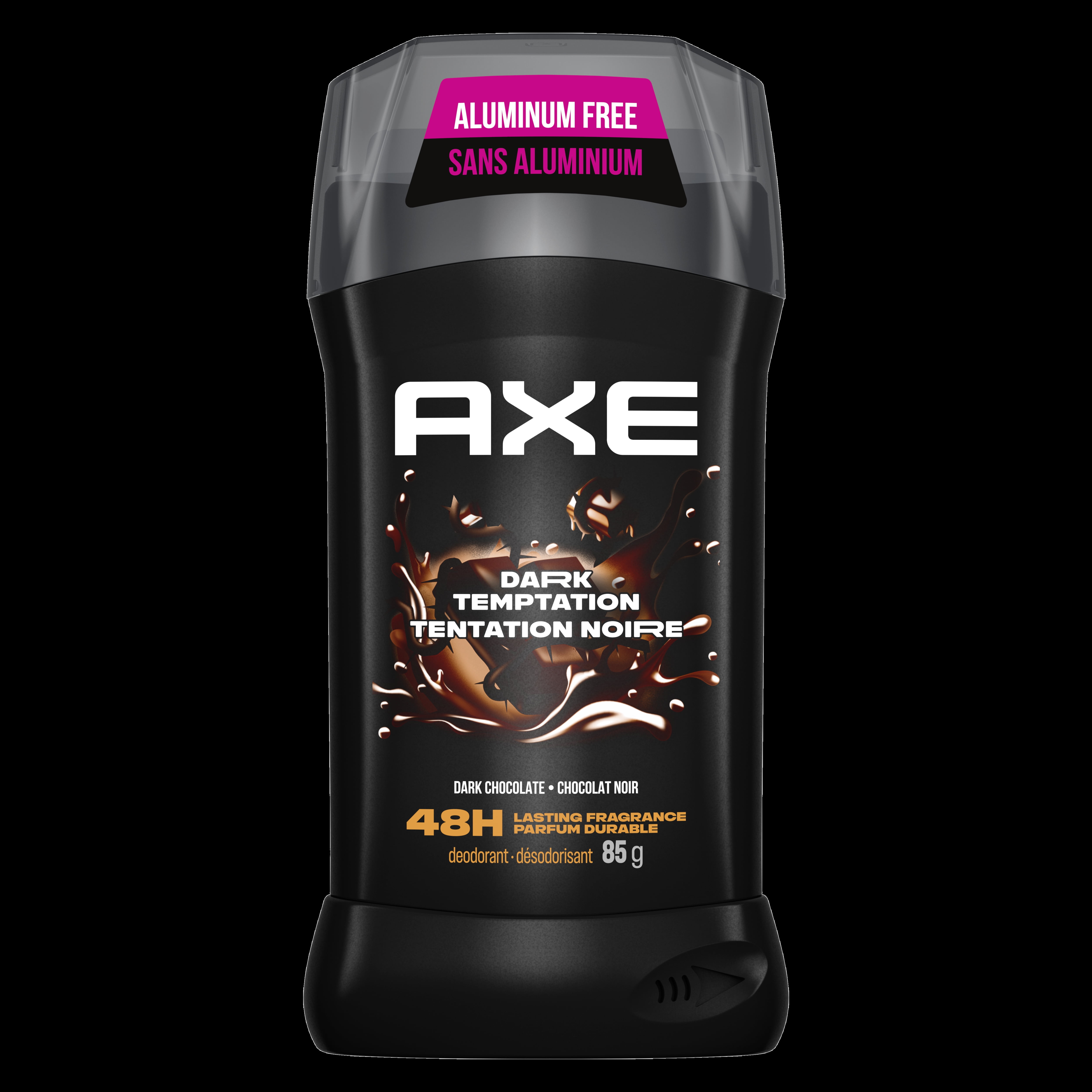 AXE Tentation Noire Désodorisant en bâton parfum longue durée 48 h, Chocolat Noir, désodorisant sans aluminium, 85g 85 g