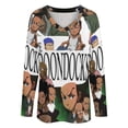 thumbnail image 4 of The Boondocks Womens T Shirts V Neck Long Sleeve Tops Causal Loose Summer T-Shirts S, 4 of 7