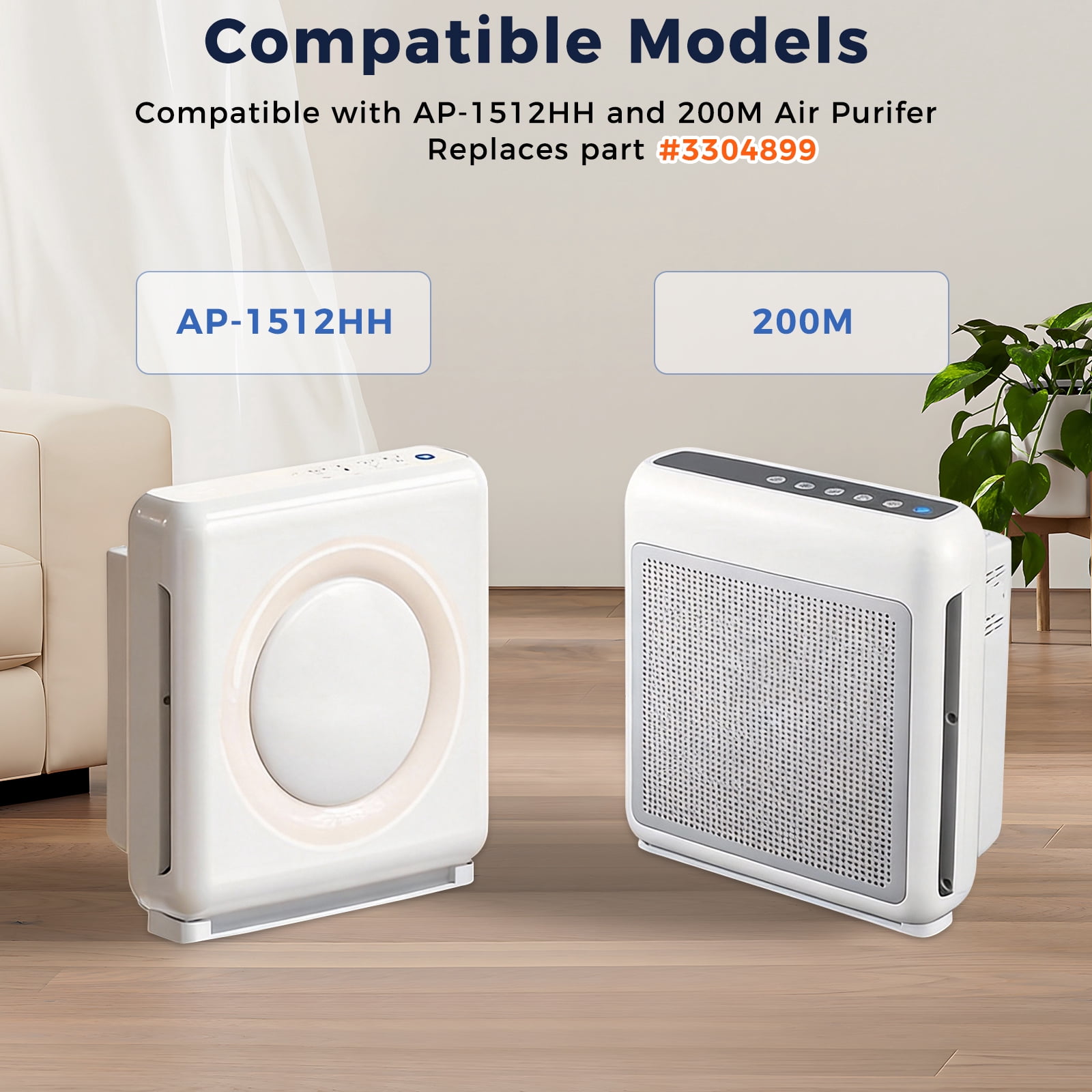 Veyozen 3 Pack AP-1512HH True HEPA Replacement Filter for Coway Airmega Air Purifier,Compatible with AP-1512HH, AP-1512HH-FP, Airmega 200M, AP-1518R, AP-1519P,H13 True HEPA Filter Replacement