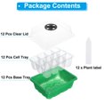 thumbnail image 3 of Unique Bargains Kit de Plateau de Semis 12 Cellules, avec Dômes d'Humidité Réglables et Base pour Plantation en Serre, Vert 12 Pack, 3 of 7