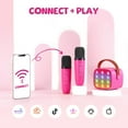 thumbnail image 6 of Mini Karaoke Machine with 2 Wireless Microphones for Kids Adults, Portable Bluetooth Speaker Gift for 4, 5, 6, 7, 8, 10, 11, 12, 13, 14+ Years Old Teens Birthday for boy(Hotpink ), 6 of 15