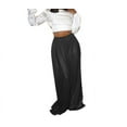 thumbnail image 3 of Women Metallic Color Straight Trousers Fashion Bronzing Elastic Mid Waist Wide Leg Long Pants, 3 of 3