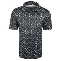 Snake Eyes Golf Lucky Clover Print Polo Black Extra Large