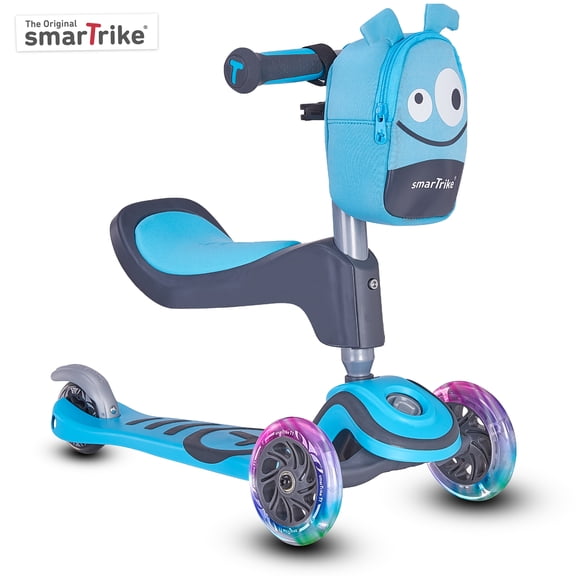 smarTrike T1 3-in-1 Toddler Kick Scooter with LED Lights, 15M , Blue