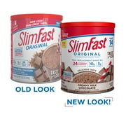 SlimFast Original Meal Replacement Shake Mix Powder, Creamy Milk Chocolate, 12.83oz, 14 servings