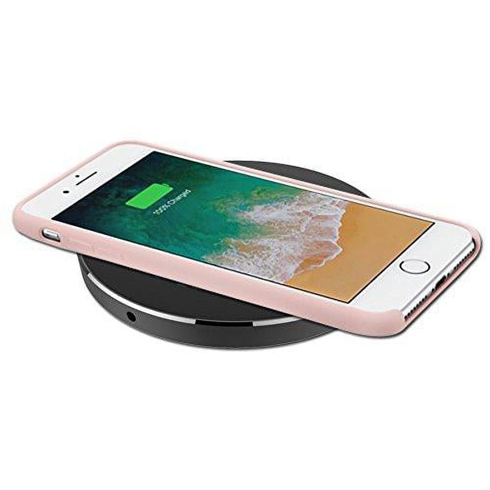 RNDs Fast Charge Wireless Charging Pad for Apple iPhone (8, 8 Plus, X, 10), Samsung Galaxy (S8, S8 Plus, S7, S6), Note 8, LG (G6, V30) and other QI Enabled Devices (QC Charger Included) (black)