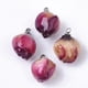 thumbnail image 1 of 2 colgantes hechos a mano con rosas naturales secas, recubiertos con resina epoxi transparente. Colgantes morados., 1 of 4
