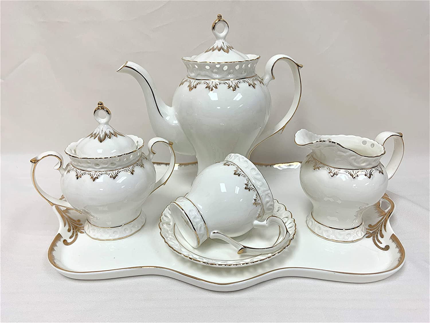 Hampstead Collection Porcelain 16 pc. Tea Set for 6 Persons Walmart