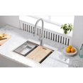 thumbnail image 2 of STARSTAR Workstation Ledge Topmount/Drop-in Single Bowl 304 Stainless Steel Kitchen/Yard/Bar/Laundry/Office Sink, With Grid, Colander, Cutting Board, Strainer (21 x 20 x 10 Wood Colander), 2 of 4
