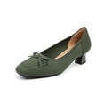 thumbnail image 5 of FRSASU Women's Knitted Flat Ballet Shoes Comfortable Soft Sole Round Toe Dressy Slip On Flat Army Green, 5 of 6