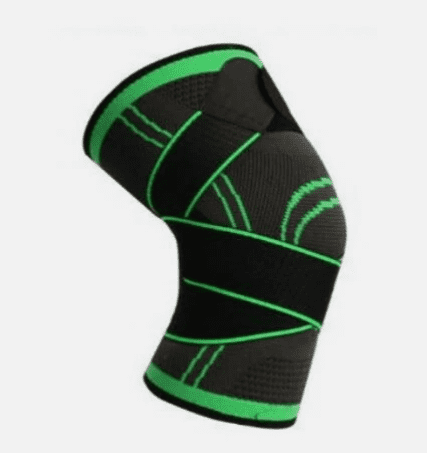 Knee Sleeve Compression Brace Support with Adjustable Wraps – Green – Sport Knee Support for Running, Gym, Joint Stability & Everyday Use