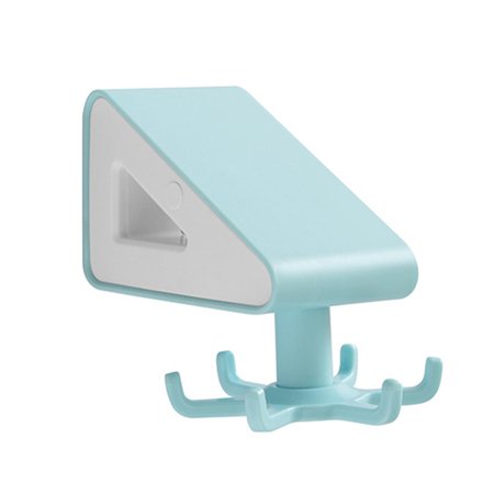 

QING SUN 360 Rotating Storage Hook Wall Mounted Kitchen Utensil Hanging Rack Hole-Free Self Adhesive Kitchen Bathroom Utensil Holder Multi