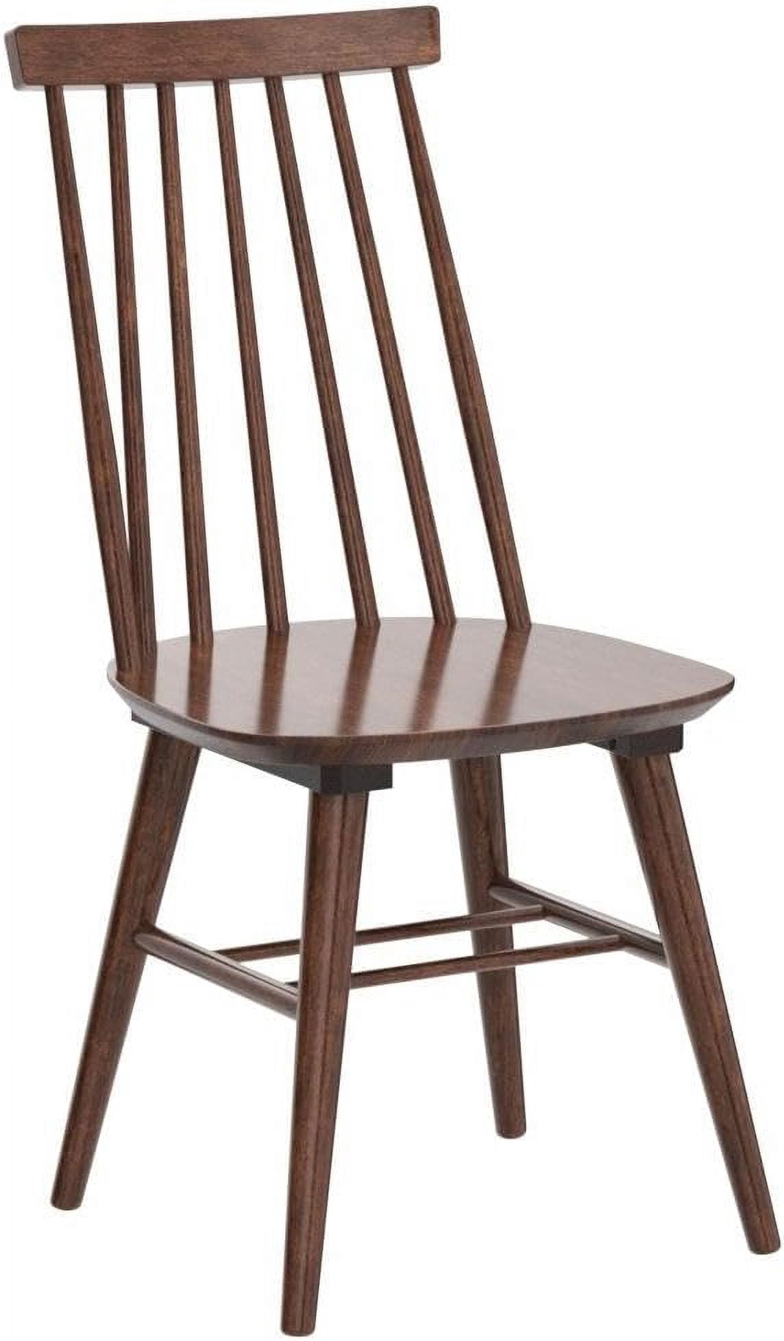 Windsor Dining Chairs Set of 2, Solid Wood Back Kitchen Chairs, Classic Farmhouse Dining Room Chairs for Kitchen, Dining Room, Living Room（Walnut）