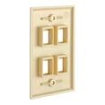 thumbnail image 3 of Cmple - [10 PACK] 4 Port Keystone Wall Plate Single-Gang Wall Plate with Standard Size Keystone Jack Insert - Ivory, 3 of 5