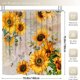 thumbnail image 3 of 1pc Sunflower & Bee Bathroom Set - Anti-Slip Bath Mat, Shower Curtain, and Toilet Cover - Flowers Pattern Bathroom Accessories for a Cozy and Inviting Bathroom Decor, 3 of 5