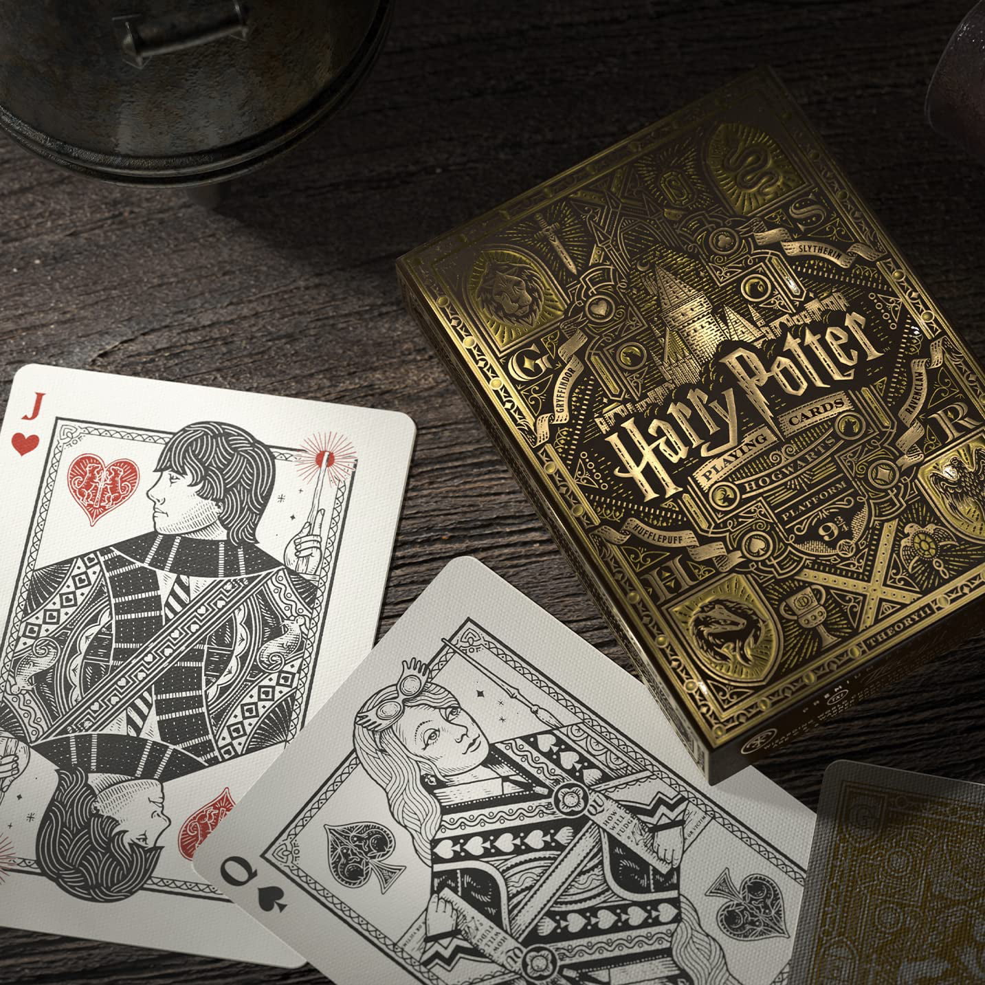 Harry Potter Hogwarts Playing Card Deck With Storage Tin Embossed Official Gift 