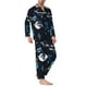thumbnail image 2 of Balery Space Pijama para Hombre de Dos Piezas con Manga Larga, Conjunto de Dormir y Descanso Suave con Bolsillos-Medium, 2 of 5