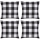 thumbnail image 1 of Fundas para cojines navideños: juego de 4 fundas para cojines a cuadros en blanco y negro de búfalo, funda para cojines de algodón de 45 x 45 cm, almohada decorativa navideña, 1 of 4