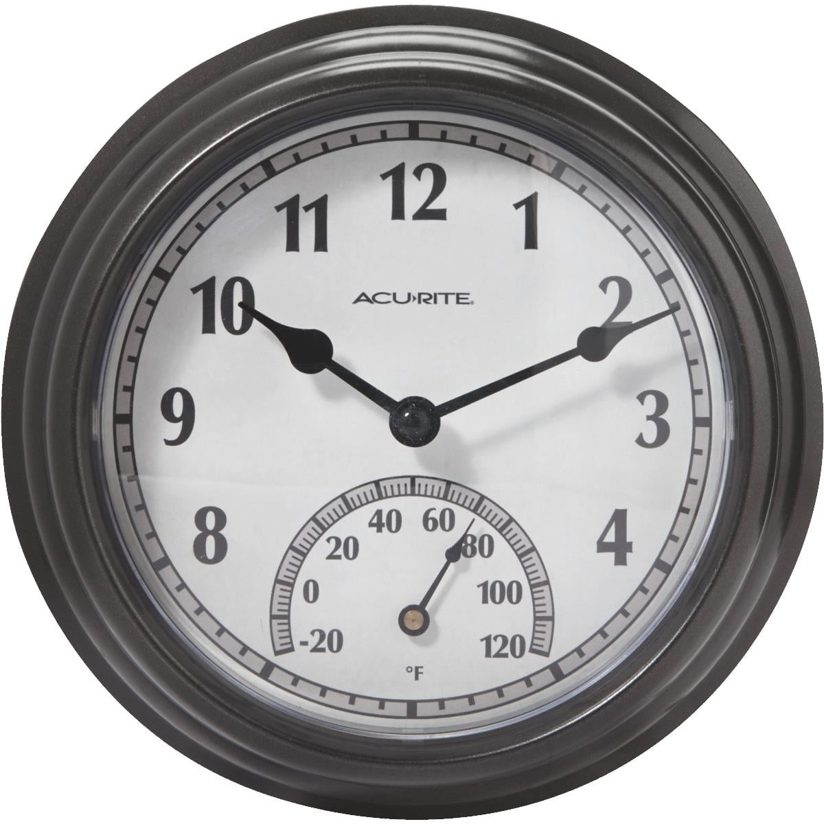 Acurite 8.5" Metal Indoor/Outdoor Clock Thermometer 02413A1 Walmart