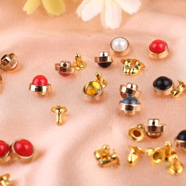 unbranded 70Pcs Rivet Set for Diy Lovers Assorted Color Watchband Rivets Zinc Alloy Flat Rivets Choker Rivets