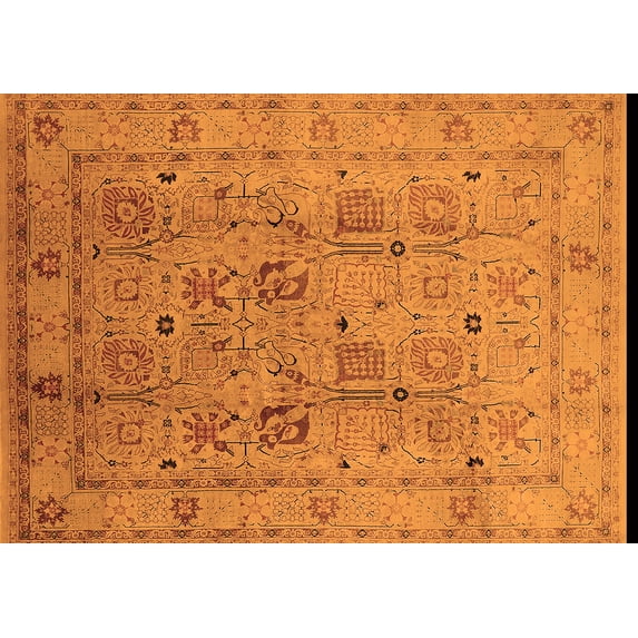 Ahgly Company Indoor Rectangle Oriental Orange Traditional Area Rugs, 2' x 4'