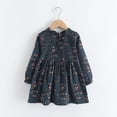 thumbnail image 2 of newwalpole Fashion Little Girls Floral Dress Long Sleeve Ruffled Cute Spring Autumn Green for Size 5-6 Years, 2 of 9