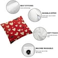 thumbnail image 4 of COMIO Valentines Day Pillow Covers Red Love Heart Holiday Decorative Throw Pillows Romantic Valentine Themed Gifts Pillowcase Cushion Cover Decor for Home Couch Bed Soft 2Pcs White, 4 of 6