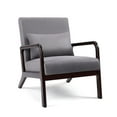 thumbnail image 2 of Mid-Century Modern Chair,Accent Chair with Lumbar Pillow,Lounge Side Chair for Living Room,Grey, 2 of 6