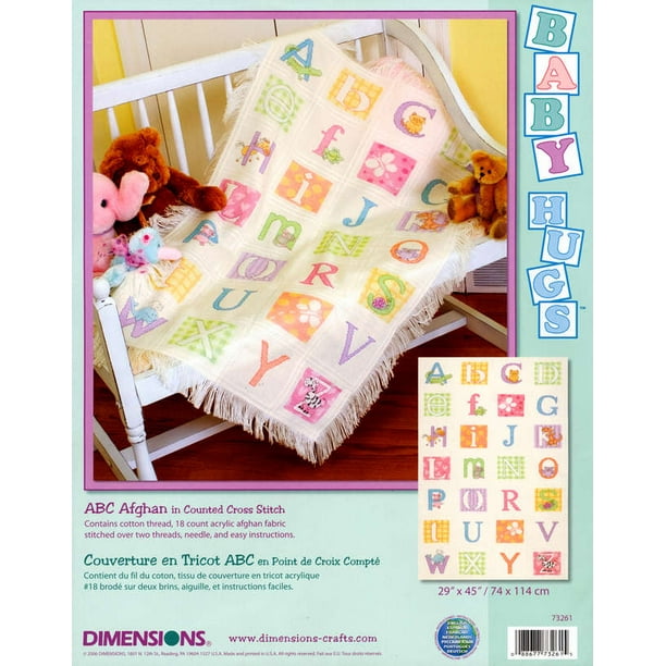 Dimensions Baby Hugs Abc Afghan Counted Cross Stitch Kit 29 X 45 Walmart Com