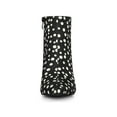 thumbnail image 6 of BLISSFUL STEP Women's Polka Dots Stiletto Heel Ankle Boots Black 8, 6 of 7