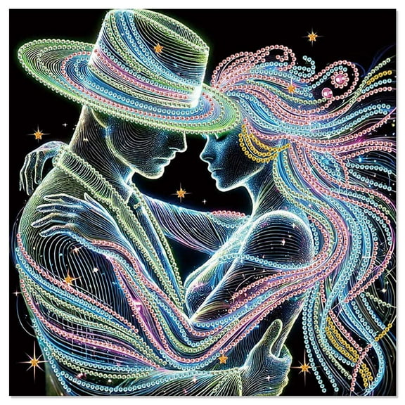 5D DIY Diamond Painting Kit Romantic Couple's Special Shape Creative Diamond Craft Suitable for Home and Office Decor, Festive Gifts