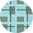 thumbnail image 1 of Ahgly Company Machine Washable Indoor Round Transitional Tron Blue Area Rugs, 7' Round, 1 of 7