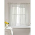 thumbnail image 3 of Sage Green Striped Curtains 54 Inch Length,Sheer Curtains for Bedroom Living Room Window Sage Green White Stripes Farmhouse Rod Pocket Drapes Kitchen Curtains Small Half Window 42"x54" 2 Panels, 3 of 7