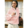 thumbnail image 4 of Winter Women's Oversized Half-Zip Sherpa Pullover Cozy Fleece Sweatshirt with Pockets Soft Fuzzy Loungewear for Cold Weather, 4 of 10