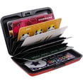 thumbnail image 5 of Queilt Red Mini RFID Aluminum Wallet Credit Cards Holder Business Card Case Metal ID Case for Men Women., 5 of 5