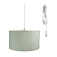 thumbnail image 1 of 1-Light Plug In Swag Pendant Ceiling Light Textured Oatmeal Shade, 1 of 3