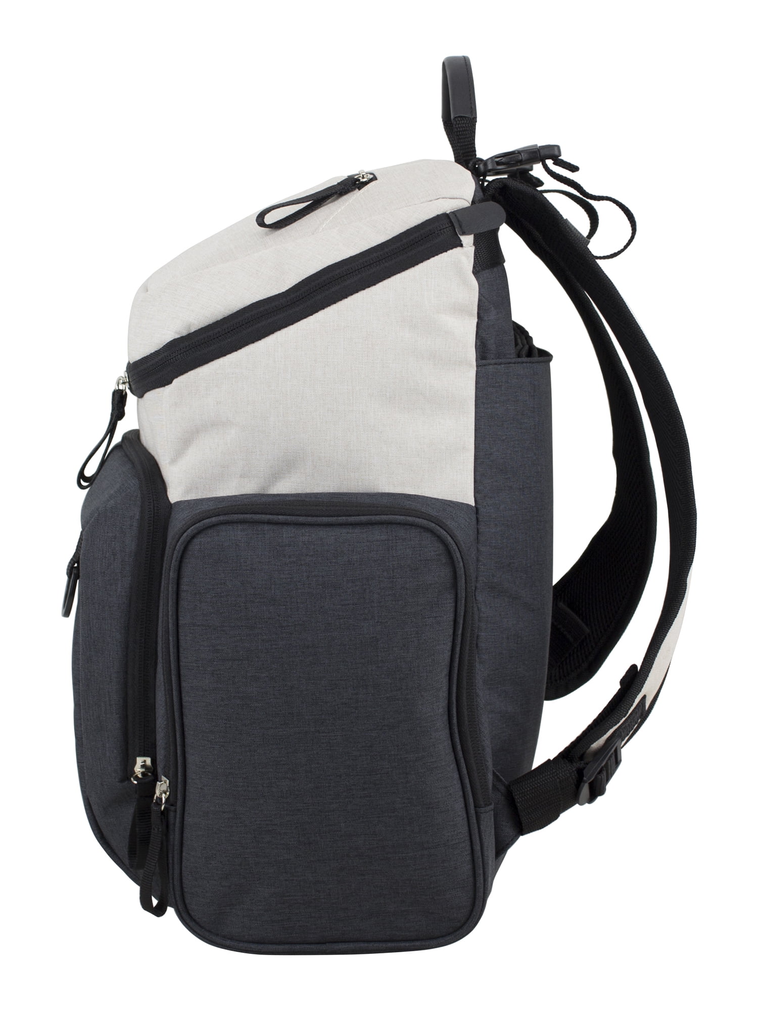 Eastsport Wooster St. Large Backpack Diaper Bag, Adjustable Shoulder Straps, Bonus Changing Pad, Stroller Straps, Insulated Zipper Pockets, Off-White/Grey