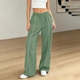 thumbnail image 2 of ShomPort Womens Wide Leg Track Pants Stripe Front Sports Long Pants High Waisted Sweat Pants with Pockets, 2 of 3
