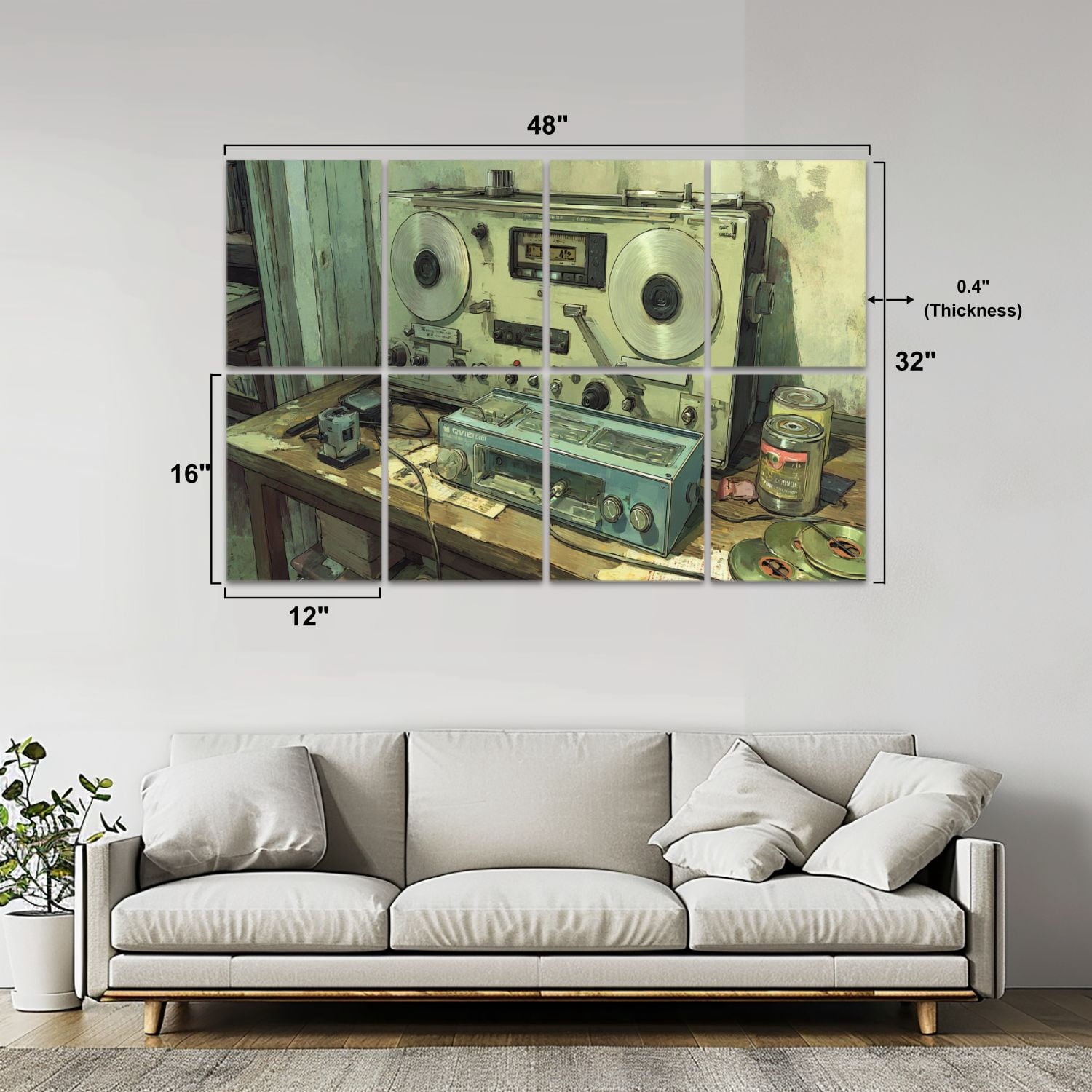 8 Pack Art Acoustic Panels Sound Absorbing Bygone Victoria Barnes Entertainment Country Rustic Decor Living Room Decorative Soundproof Wall Panels Self Adhesive for Nursery Game Room Bedroom 48"x32"