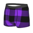 thumbnail image 2 of Wukai Purple Buffalo Plaid Print Men’s Underwear Breathable Boxer Briefs,&nbsp;Moisture Wicking & Breathable-X-Large, 2 of 7