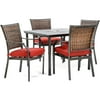Hanover Mercer Outdoor Patio Dining Set, 5 Piece, Multiple Colors