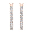thumbnail image 2 of 1/2 Carat Natural Diamond Hoop Earrings in 10K Rose Gold - IGI Certified, 2 of 3