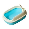 thumbnail image 1 of Inodoro para gatos de lados altos, bandeja de arena portátil para mascotas, orinal antisalpicaduras para animales pequeños, fácil de limpiar, sin olor Azul, 1 of 8