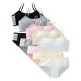 thumbnail image 3 of Uccdo Girls Matching Training Bra Panties Set Seamless Sports Bralette Underwear Set, 3 Pack, 3 of 3