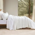 thumbnail image 2 of EVERGRACE Luxury Velvet Quilt Set King Size Bedding Sets, Ultra Soft Velvet Comforter Set, Lightweight Channel Box Stitch Oversized Bedspread Coverlet for All Season, with 2 Shams, Bright White, 2 of 7