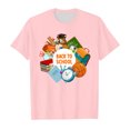 thumbnail image 1 of Girls Shirts Short Sleeved Soft Comfortable Back To School Pattern Cartoon Wearing Girls' Tops, Tees Pink 6 Years-7 Years, 1 of 5
