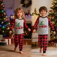 thumbnail image 2 of POPTEM Kids Christmas Pajamas Plaid Sleeve Holiday Sleepwear 2-Piece Size 7, 2 of 8