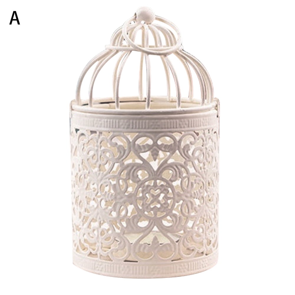 LN_ EG_ Antique Moroccan Style Hanging Lantern Hollow Candle Holder Stand Wedd 