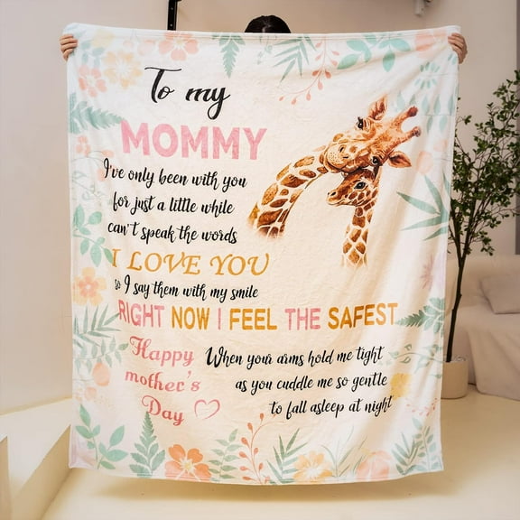 Gifts for Mom Throw Blanket Christmas Day Present I Love You Mom Blanket Gifts for Mom from Daughter Best Mom Ever Gifts Mom Blanket Soft Flannel Blanket 50"x60"